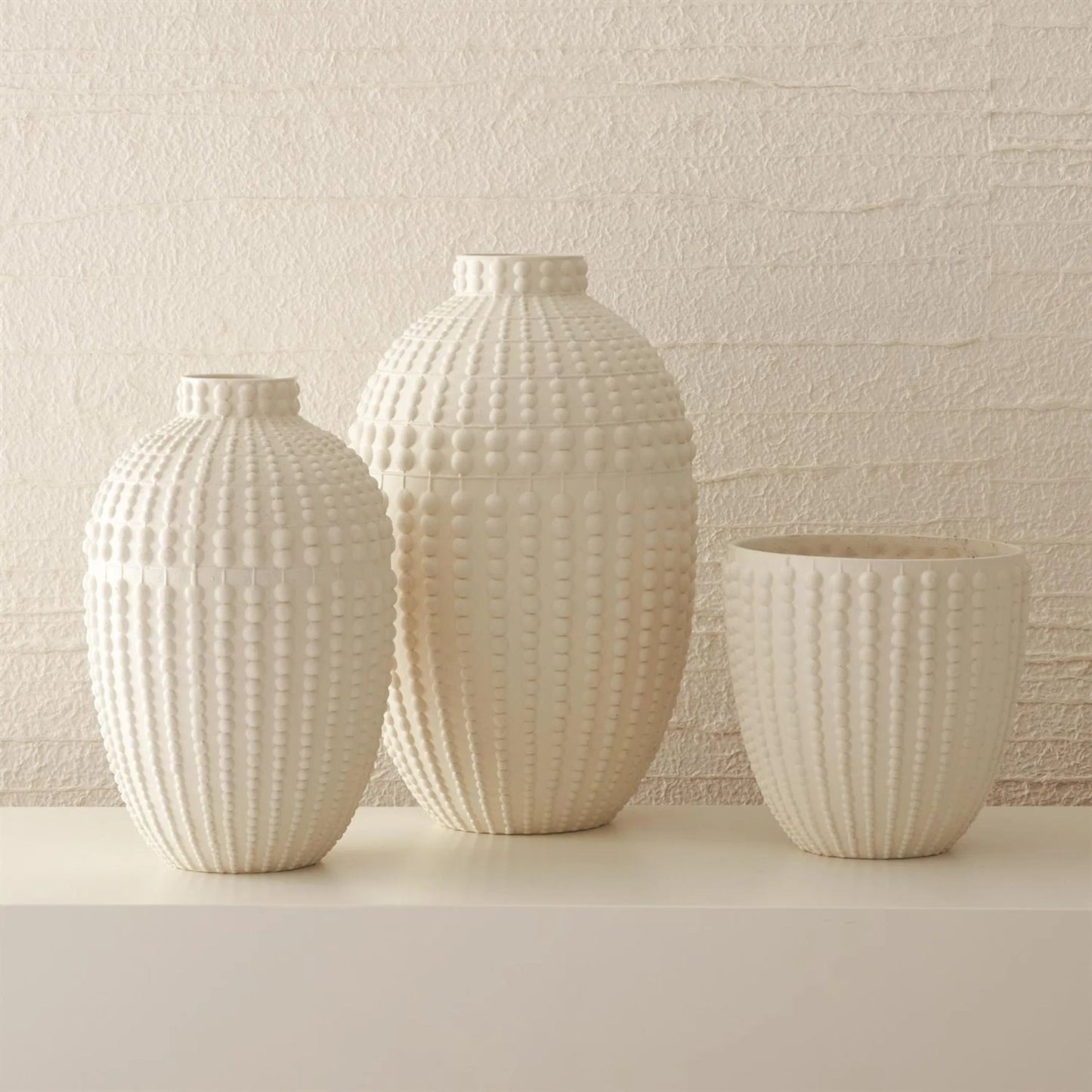 002 SR-827883 | Additional Silo | Nail Head Bowl by Global Views in rustic white. Made from ceramic in a coastal style.