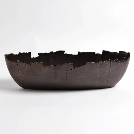 San Andreas Bowl by Global Views in reactive bronze. Made from ceramic in a eclectic & global style.