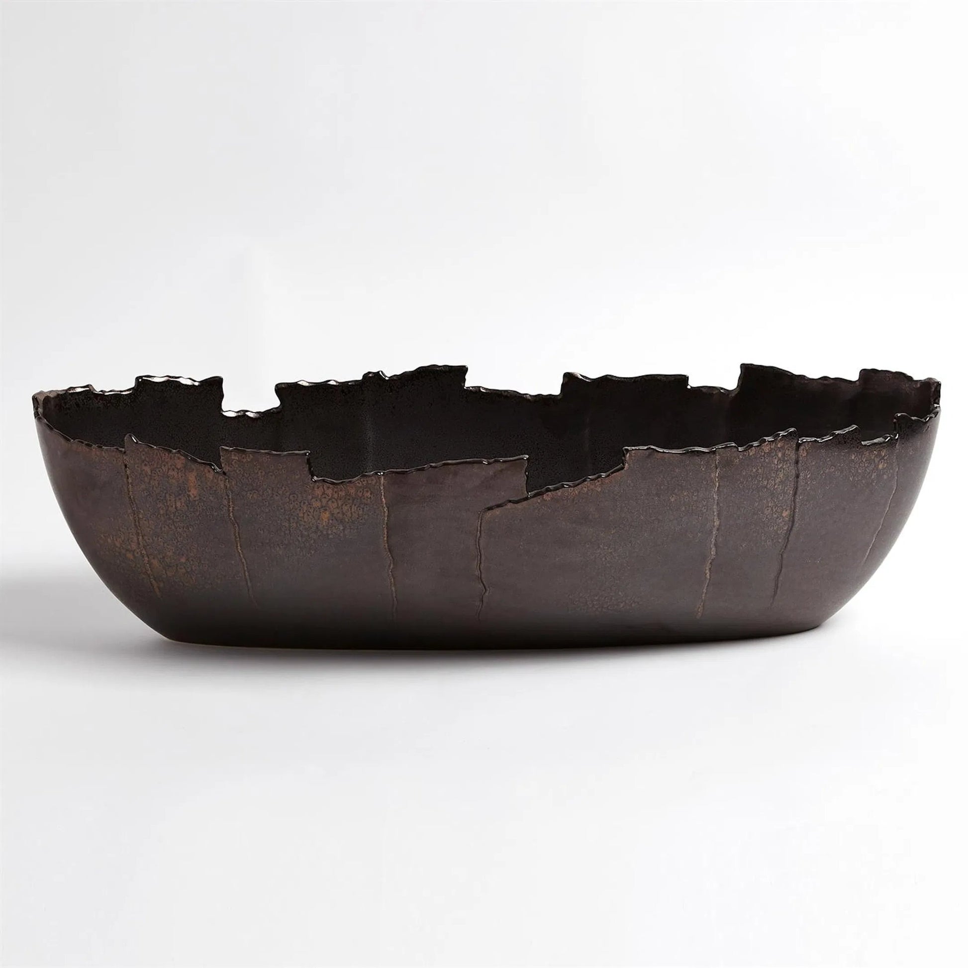 San Andreas Bowl by Global Views in reactive bronze. Made from ceramic in a eclectic & global style.