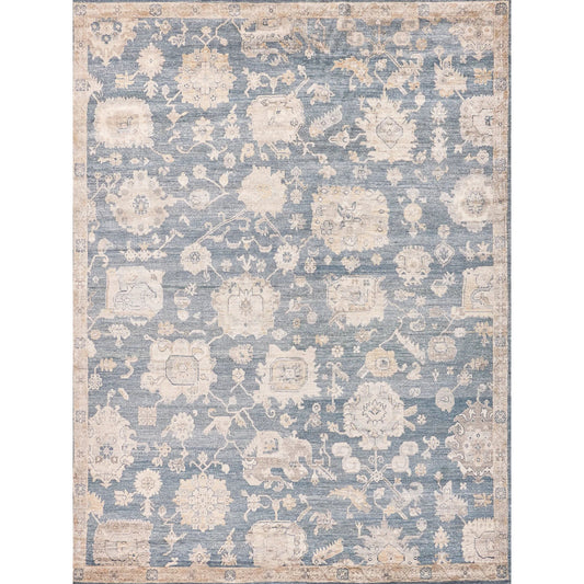 Museum 3496 Rug by Exquisite Rugs in medium blue. Made from bamboo silk in a unique style.