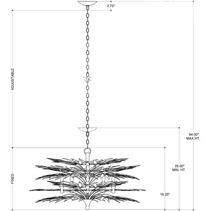 Calliope Chandelier by Currey and Company in coco cream. Made from wrought iron in a modern style.