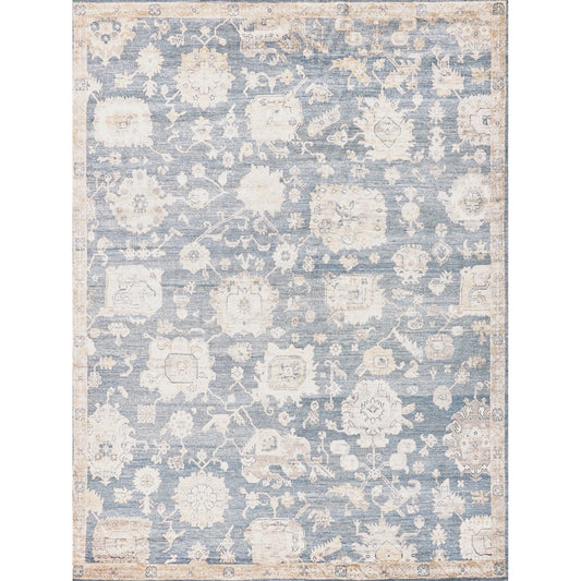 Museum Rug - Medium Blue by Exquisite Rugs in medium blue. Made from bamboo silk, cotton in a unique style.