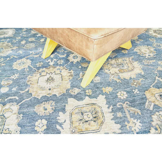 Museum Rug - Medium Blue by Exquisite Rugs in medium blue. Made from bamboo silk, cotton in a unique style.