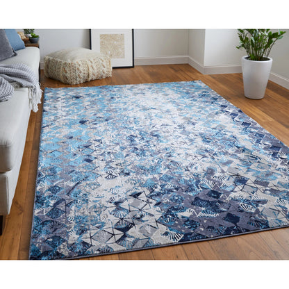 Indio Diamond Rug - 39H0F by Feizy in blue, ivory, gray. Made from unique in a unique style.