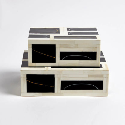 Brass Loop Box by Global Views. Made from mdf, brass, bone, resin in a modern style.