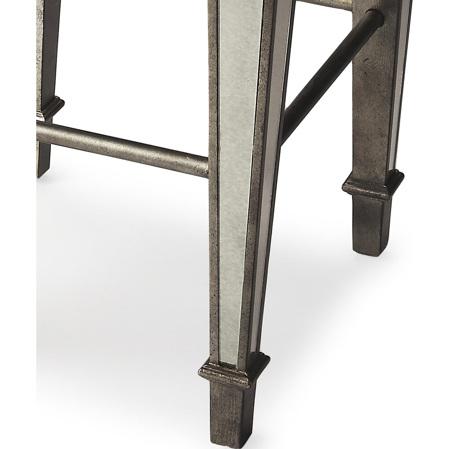 003 O-BUTLER-3505146 | Additional Silo | Celeste Mirrored Bar Stool by Butler Specialty Company in silver and mirror. Made from poplar solids, mdf, urethane foam cotton in a modern style.