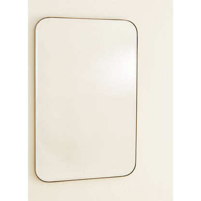 Banded Mirror by Global Views in brass. Made from stainless steel, glass in a modern style.