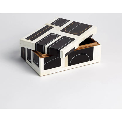 Brass Loop Box by Global Views. Made from mdf, brass, bone, resin in a modern style.