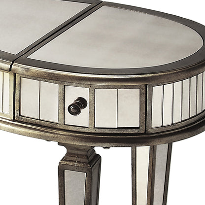 Constance Mirrored Vanity by Butler Specialty Company in silver and mirror. Made from poplar solids, mdf in a transitional style.