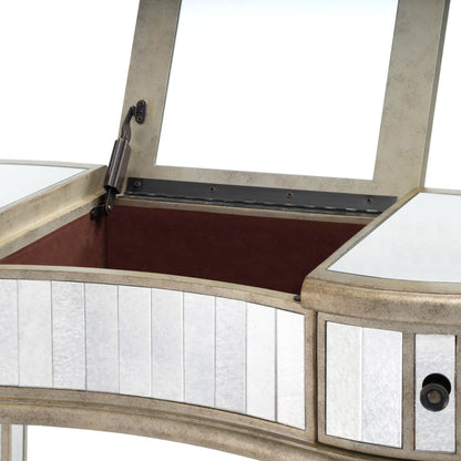 Constance Mirrored Vanity by Butler Specialty Company in silver and mirror. Made from poplar solids, mdf in a transitional style.