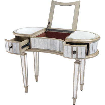 Constance Mirrored Vanity by Butler Specialty Company in silver and mirror. Made from poplar solids, mdf in a transitional style.