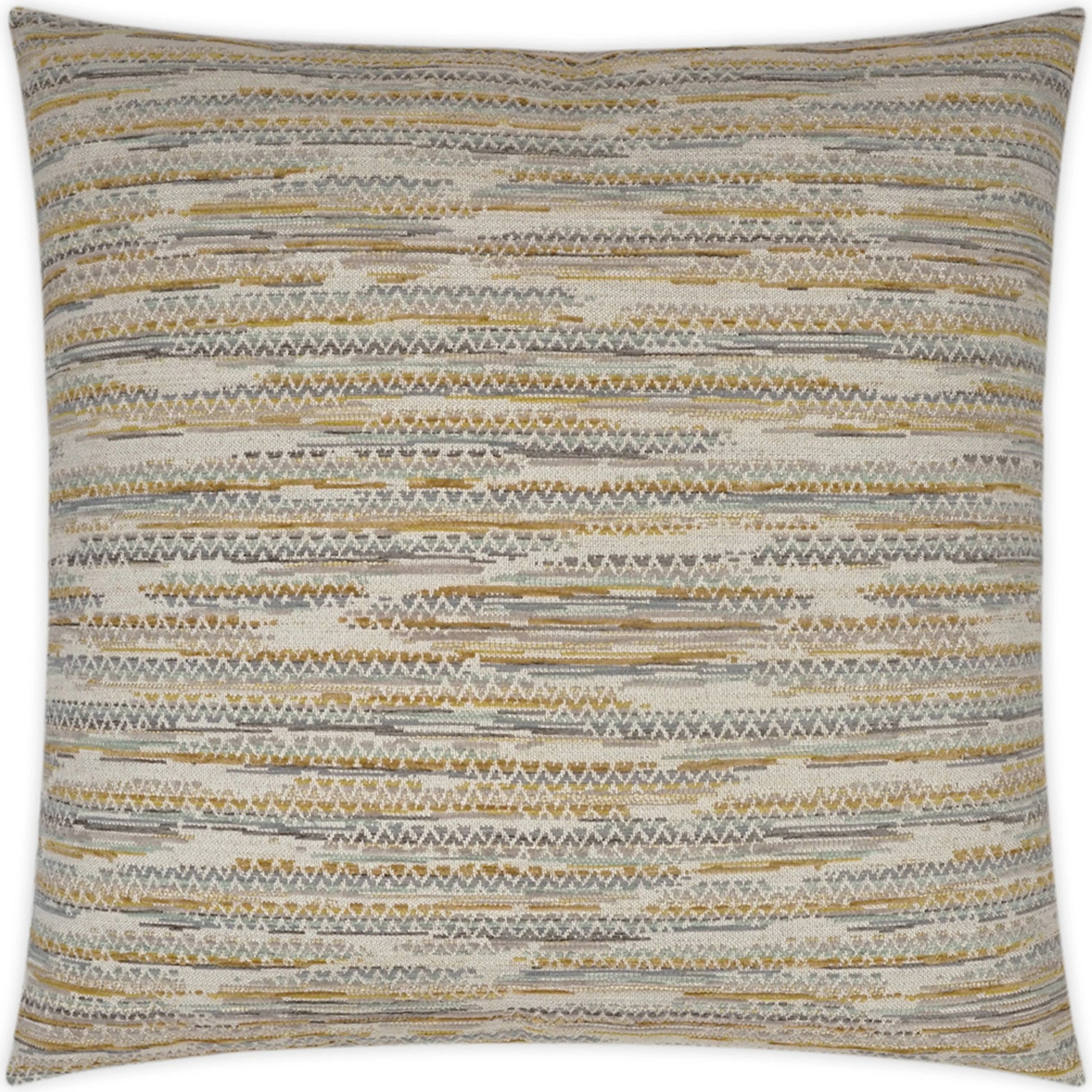 Landrum Pillow by DV Kap Home in yellow. Made from 62% polyester, 29% acrylic, 9% cotton in a modern style.