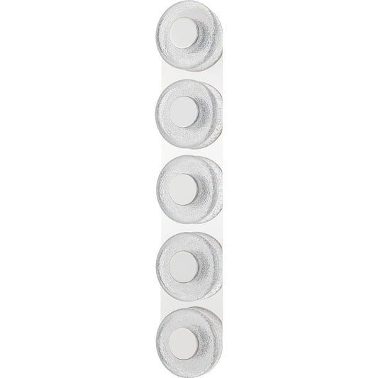 Pearl 5 Light Sconce by Corbett in polished nickel. Made from steel in a modern style.