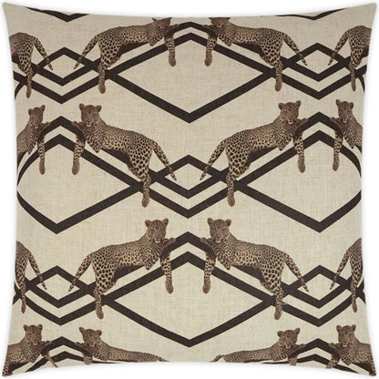 Jinx Pillow by DV Kap Home in brown. Made from 95% polyester, 5% linen in a modern style.