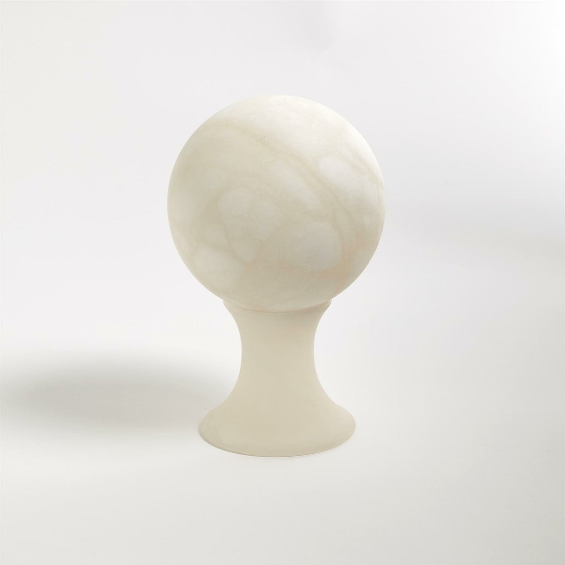 Alabaster Sphere Stand by Global Views. Made from alabaster in a eclectic & global style.