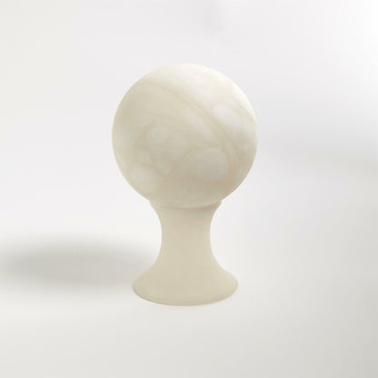 Alabaster Sphere Stand by Global Views. Made from alabaster in a eclectic & global style.