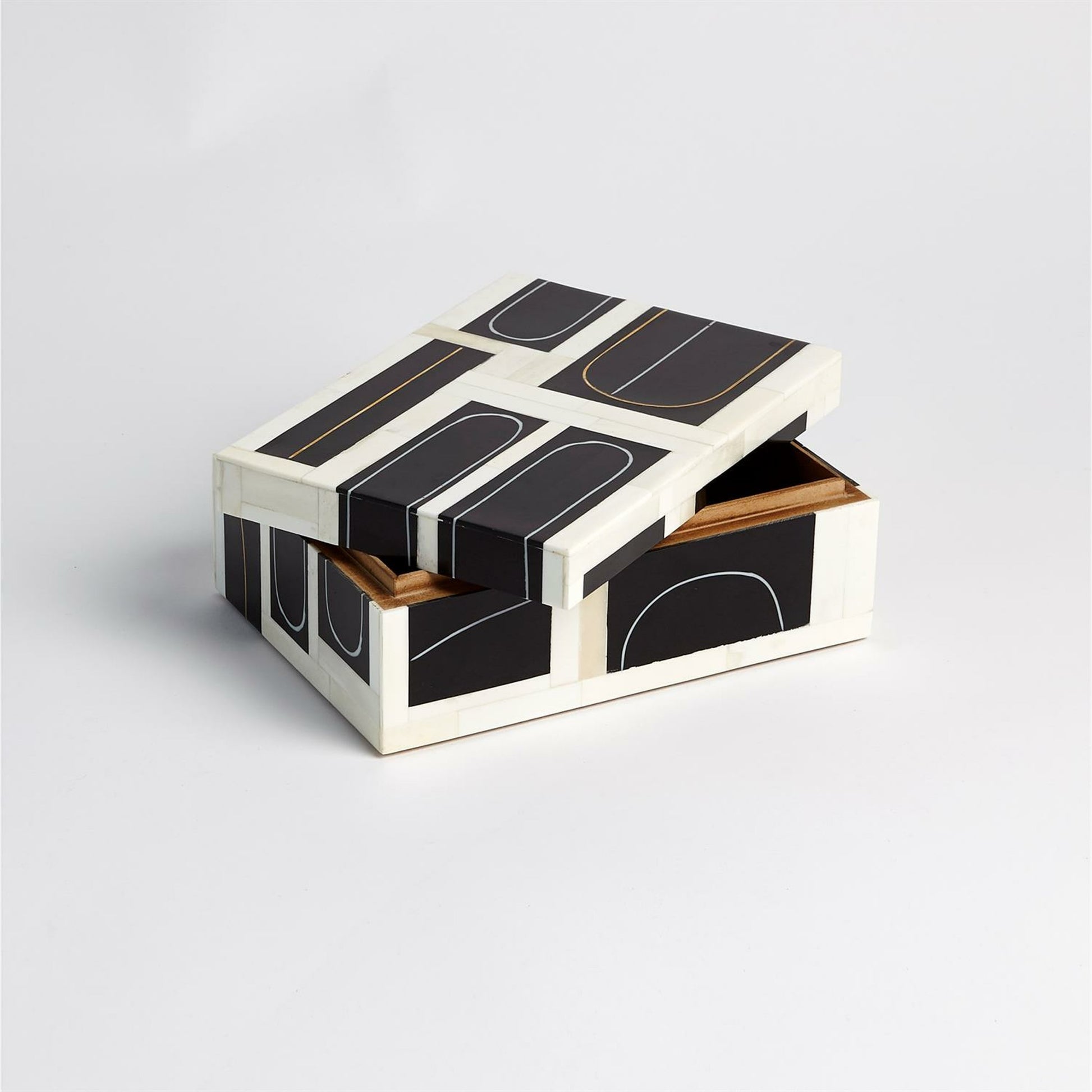 Brass Loop Box by Global Views. Made from mdf, brass, bone, resin in a modern style.
