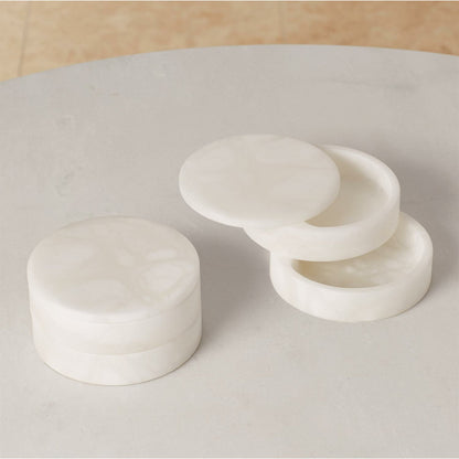Alabaster Swivel Box by Global Views. Made from alabaster in a transitional style.