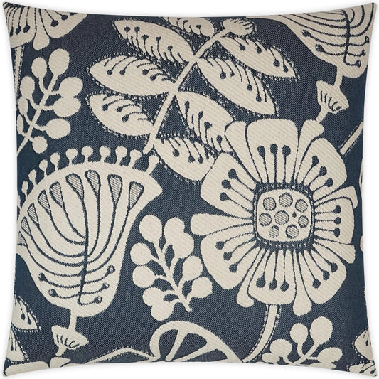 Dauphine Pillow by DV Kap Home in ivory, navy. Made from 63% cotton, 22% polyester, 15% polypropylene in a modern style.