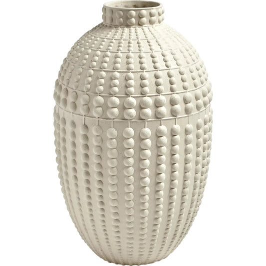 001 SR-827884 | Primary Silo | Nail Head Vase by Global Views in rustic white. Made from ceramic in a coastal style.