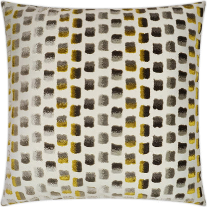Impasto Pillow by DV Kap Home in mustard. Made from 85% polyester, 15% viscose in a modern style.