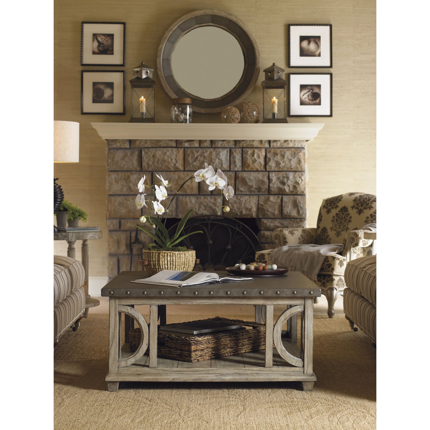 003 SR-835819 | Lifestyle | Wyatt Cocktail Table by Lexington. Made from unique in a rustic style.