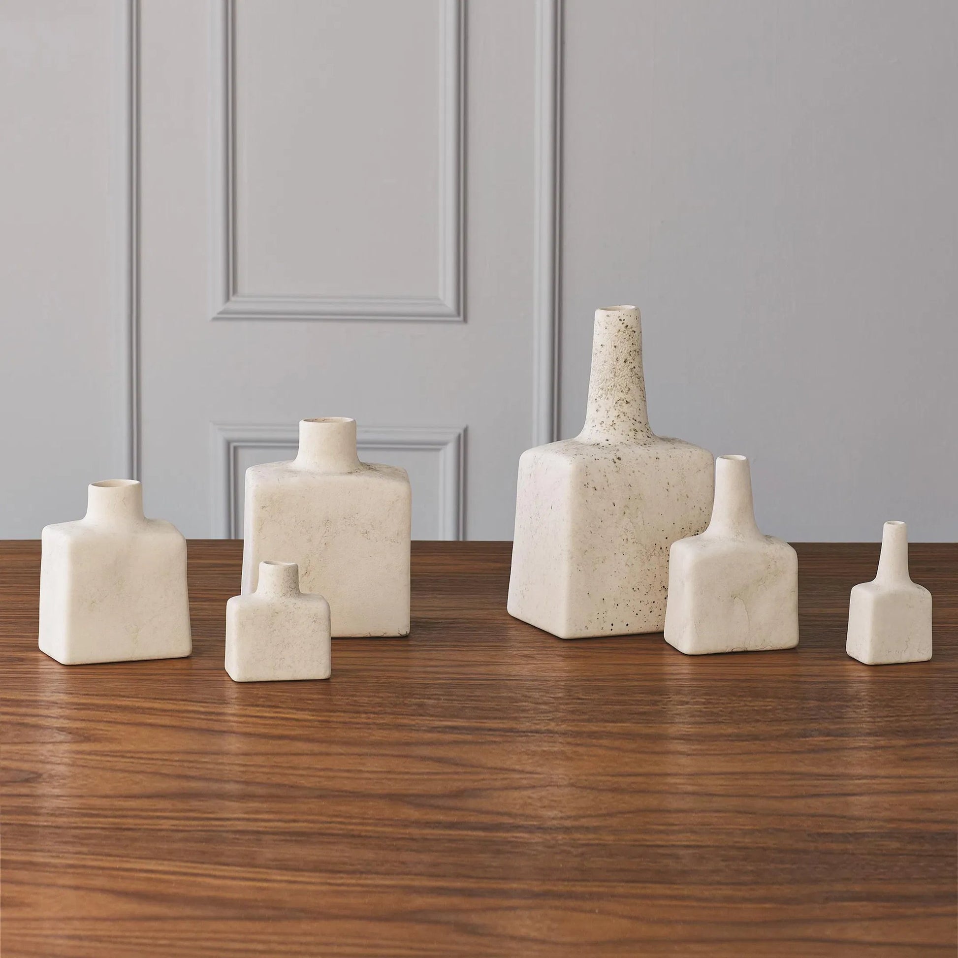 Tall Stack Bottle by Global Views in reactive ivory. Made from earthenware in a eclectic & global style.
