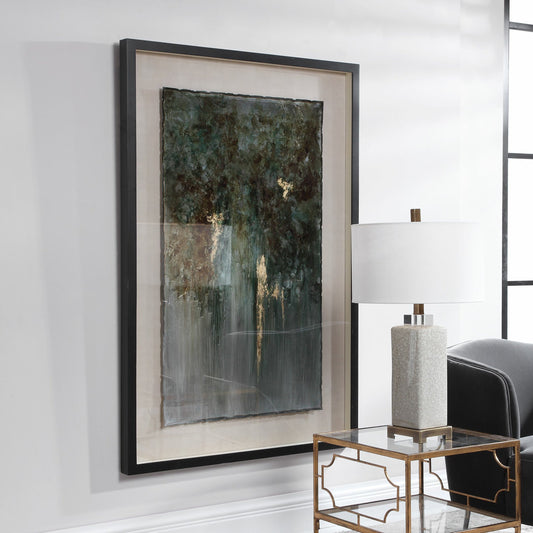 Rustic Patina Grande Abstract Art by Uttermost in multi. Made from pine, mdf, glass, acrylic in a modern style.