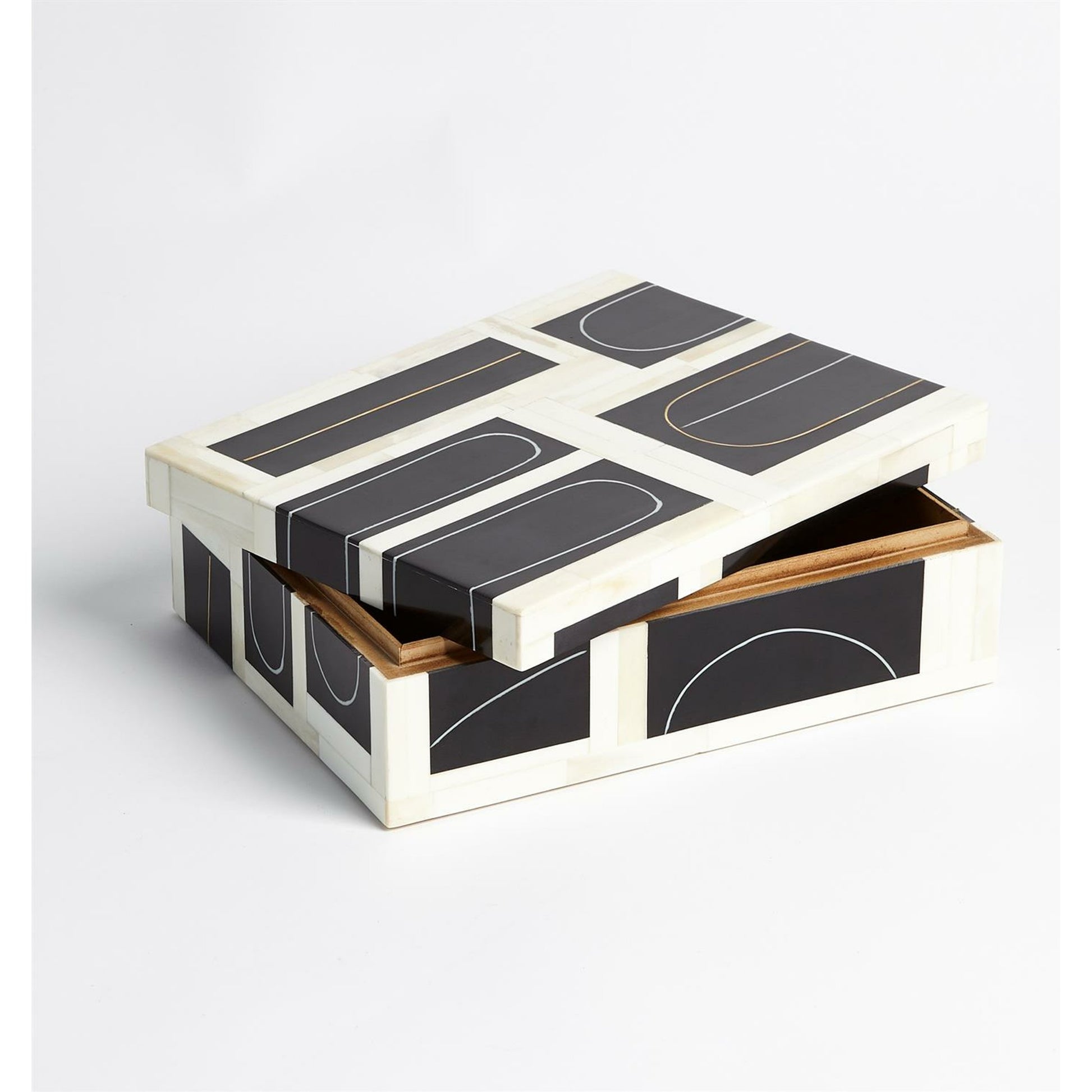 Brass Loop Box by Global Views. Made from mdf, brass, bone, resin in a modern style.