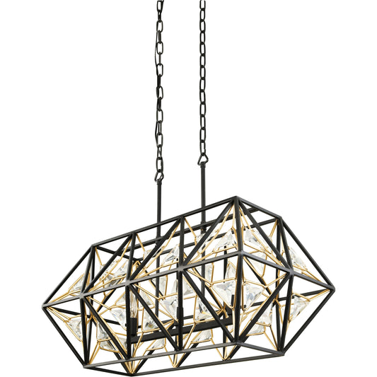 Marcia Linear Pendant by Varaluz in matte black/french gold. Made from unique in a modern style.
