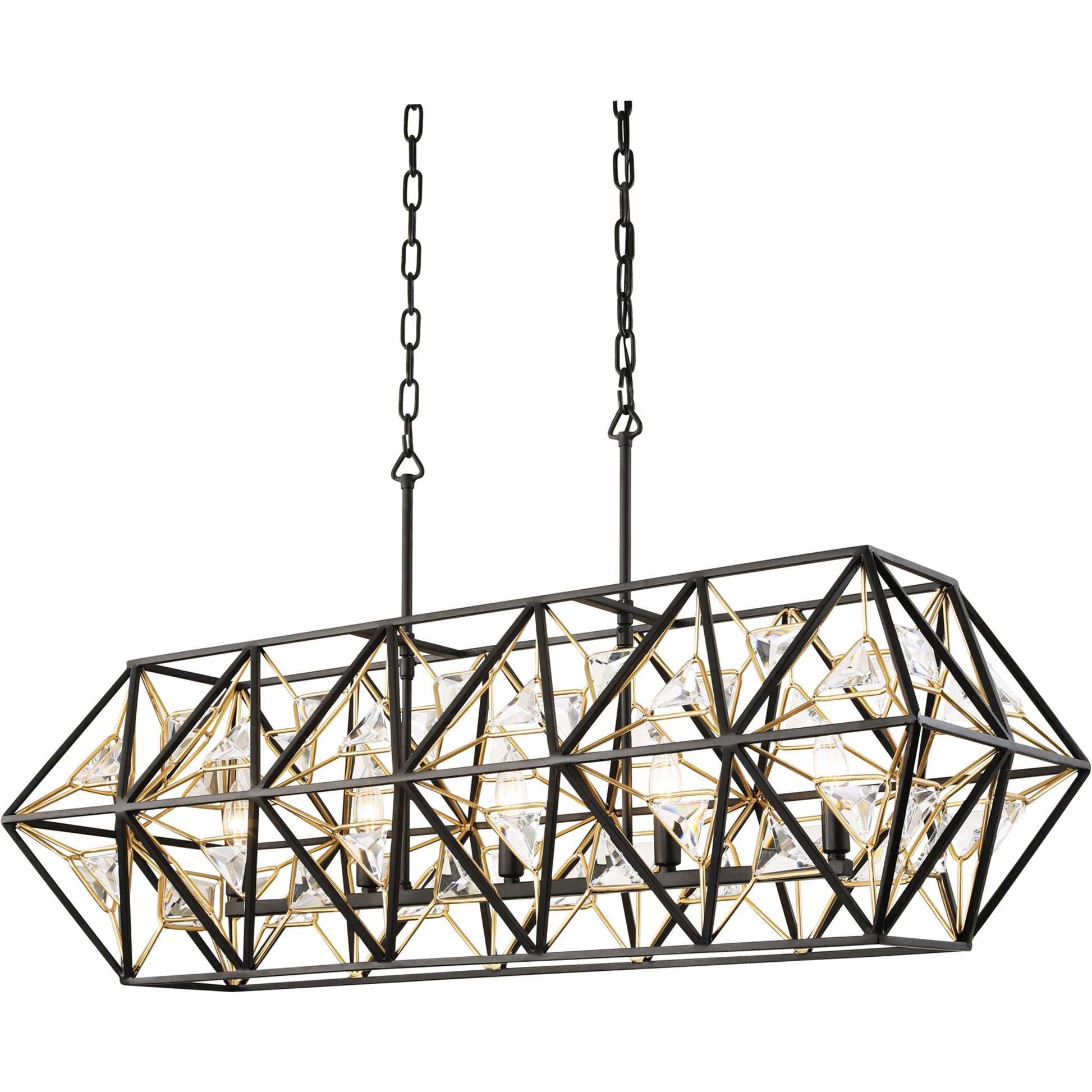 Marcia Linear Pendant by Varaluz in matte black/french gold. Made from unique in a modern style.