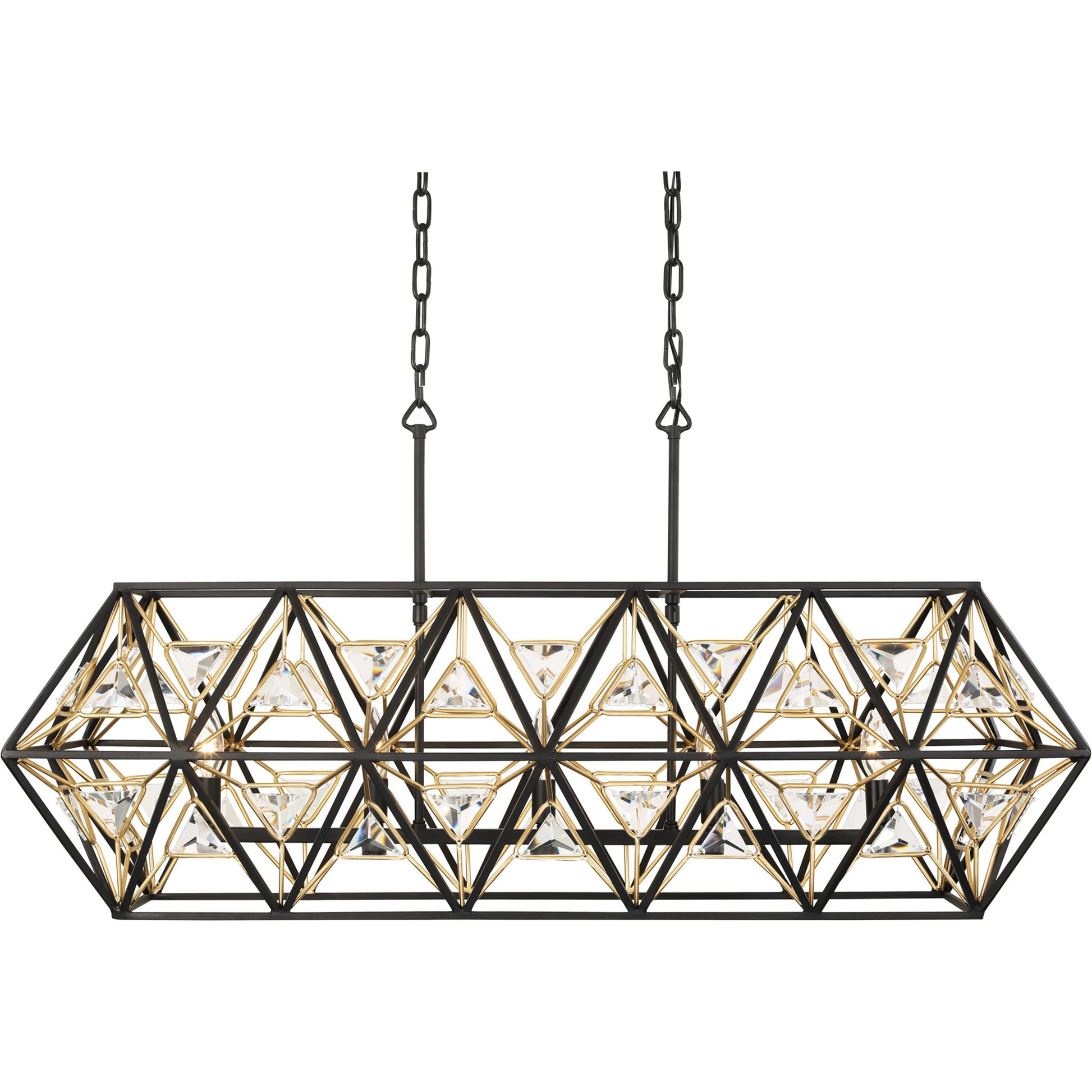 Marcia Linear Pendant by Varaluz in matte black/french gold. Made from unique in a modern style.