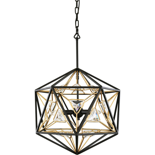 Marcia Orb Pendant by Varaluz in matte black/french gold. Made from unique in a modern style.