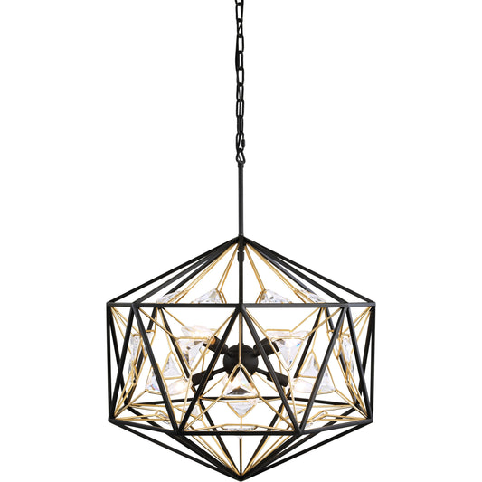 Marcia Orb Pendant by Varaluz in matte black/french gold. Made from unique in a modern style.