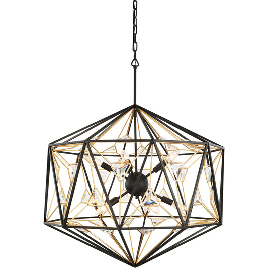 Marcia Pendant by Varaluz in matte black/french gold. Made from unique in a modern style.