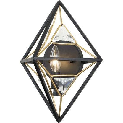 Marcia Wall Sconce by Varaluz in matte black/french gold. Made from unique in a modern style.