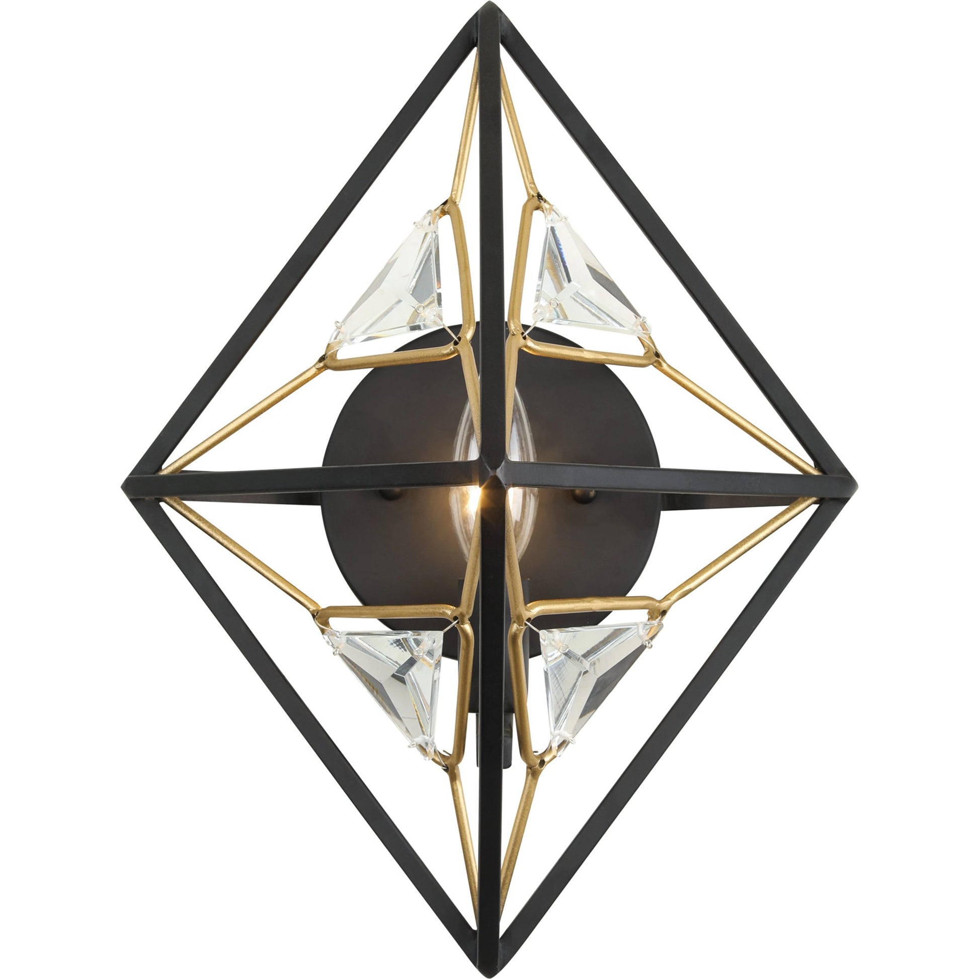 Marcia Wall Sconce by Varaluz in matte black/french gold. Made from unique in a modern style.