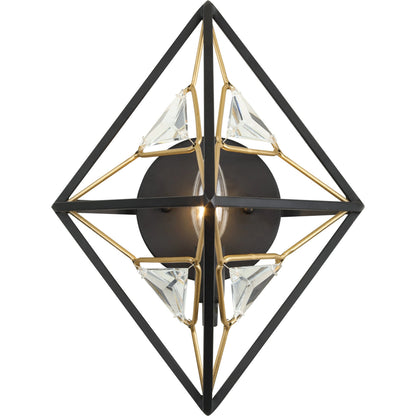 Marcia Wall Sconce by Varaluz in matte black/french gold. Made from unique in a modern style.