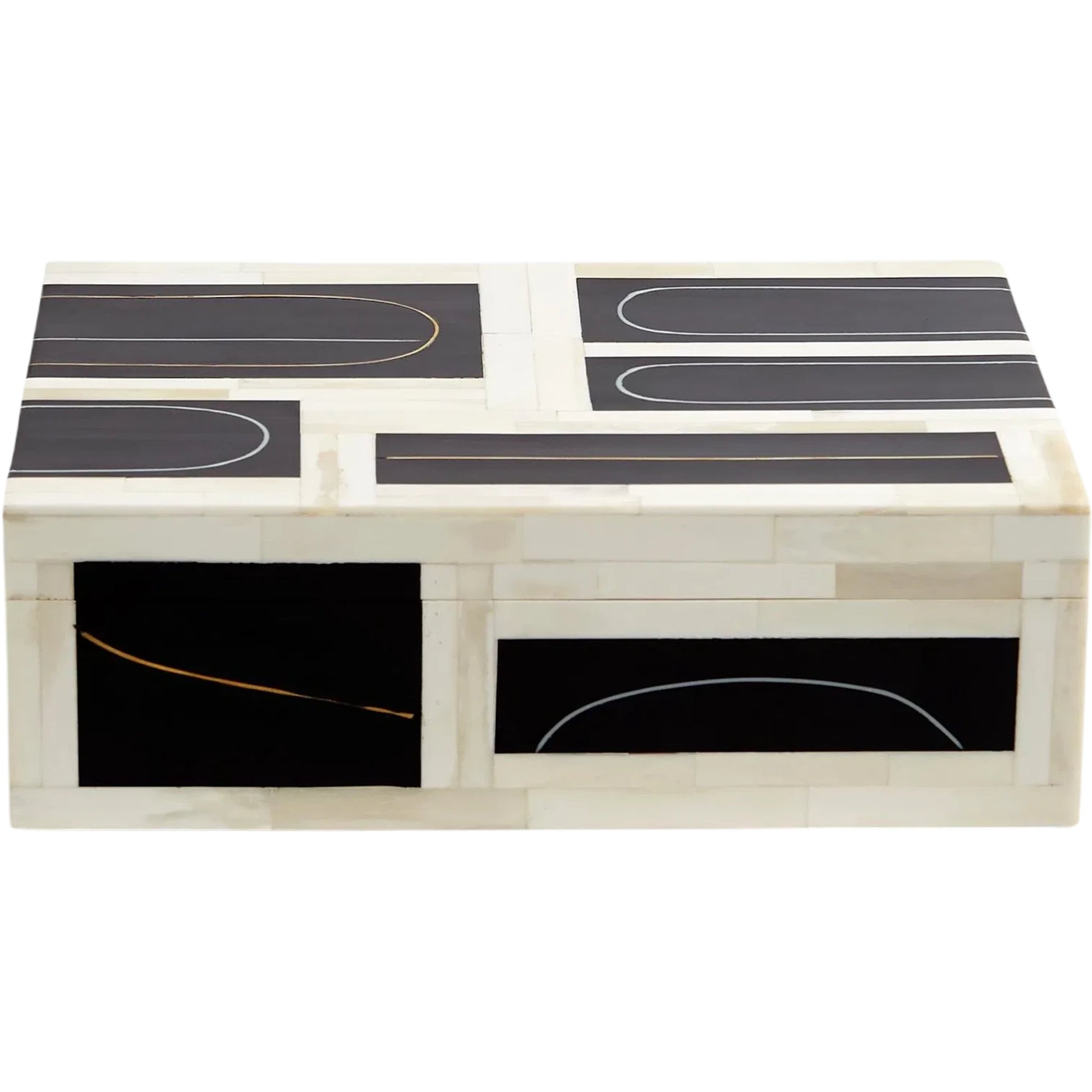 Brass Loop Box by Global Views. Made from mdf, brass, bone, resin in a modern style.