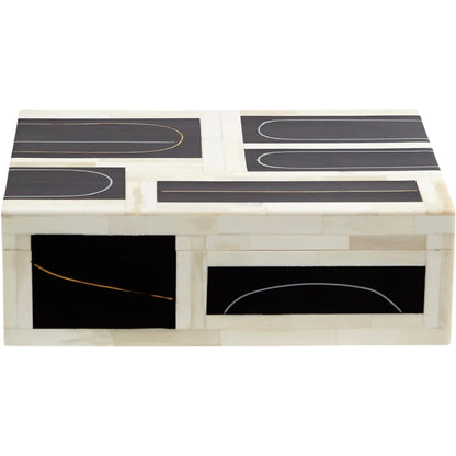 Brass Loop Box by Global Views. Made from mdf, brass, bone, resin in a modern style.