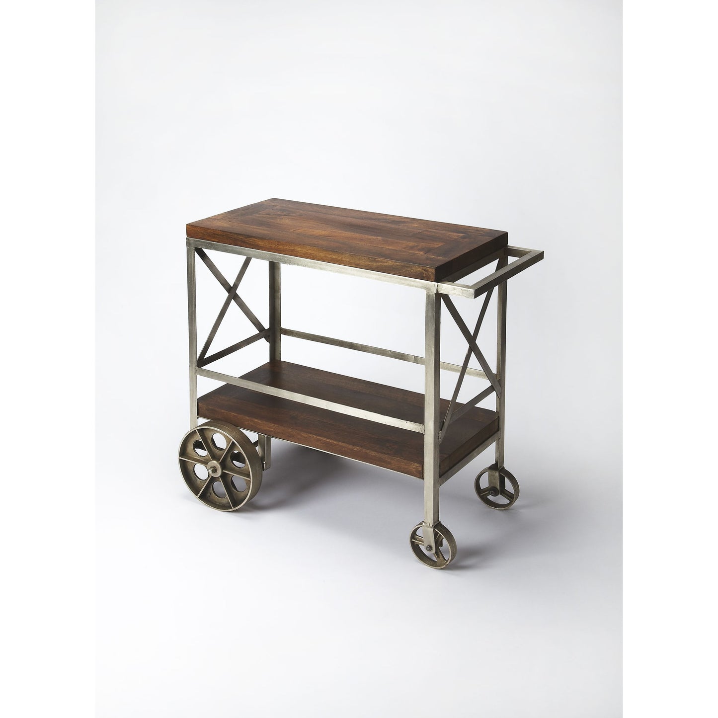 002 O-BUTLER-3541330 | Additional Silo | Industrial Chic Trolley Server by Butler Specialty Company in multi-color and industrial chic. Made from iron, mango wood solids in a modern style.