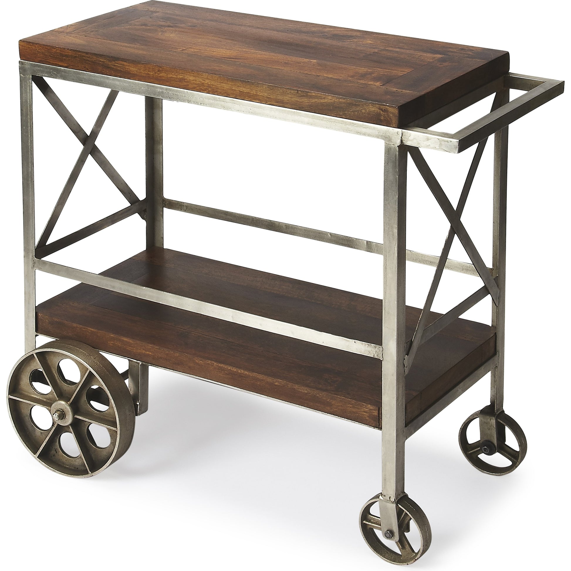 Industrial Chic Trolley Server by Butler Specialty Company in multi-color and industrial chic. Made from iron, mango wood solids in a modern style.
