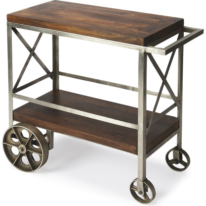 Industrial Chic Trolley Server by Butler Specialty Company in multi-color and industrial chic. Made from iron, mango wood solids in a modern style.