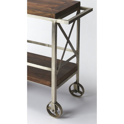Industrial Chic Trolley Server by Butler Specialty Company in multi-color and industrial chic. Made from iron, mango wood solids in a modern style.