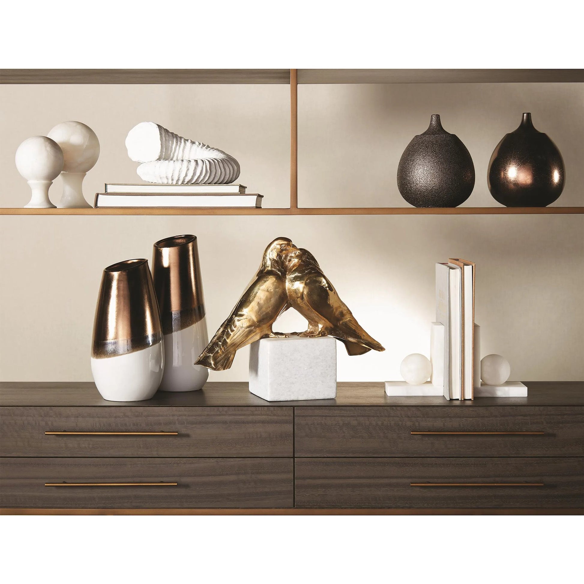 Alabaster Sphere Stand by Global Views. Made from alabaster in a eclectic & global style.