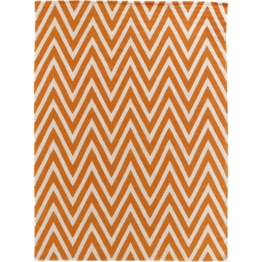 Flatweave 3550 Rug by Exquisite Rugs in orange, white. Made from new zealand wool in a unique style.