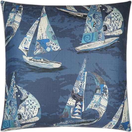 Islander Pillow by DV Kap Home in blue. Made from 100% polyester in a coastal style.
