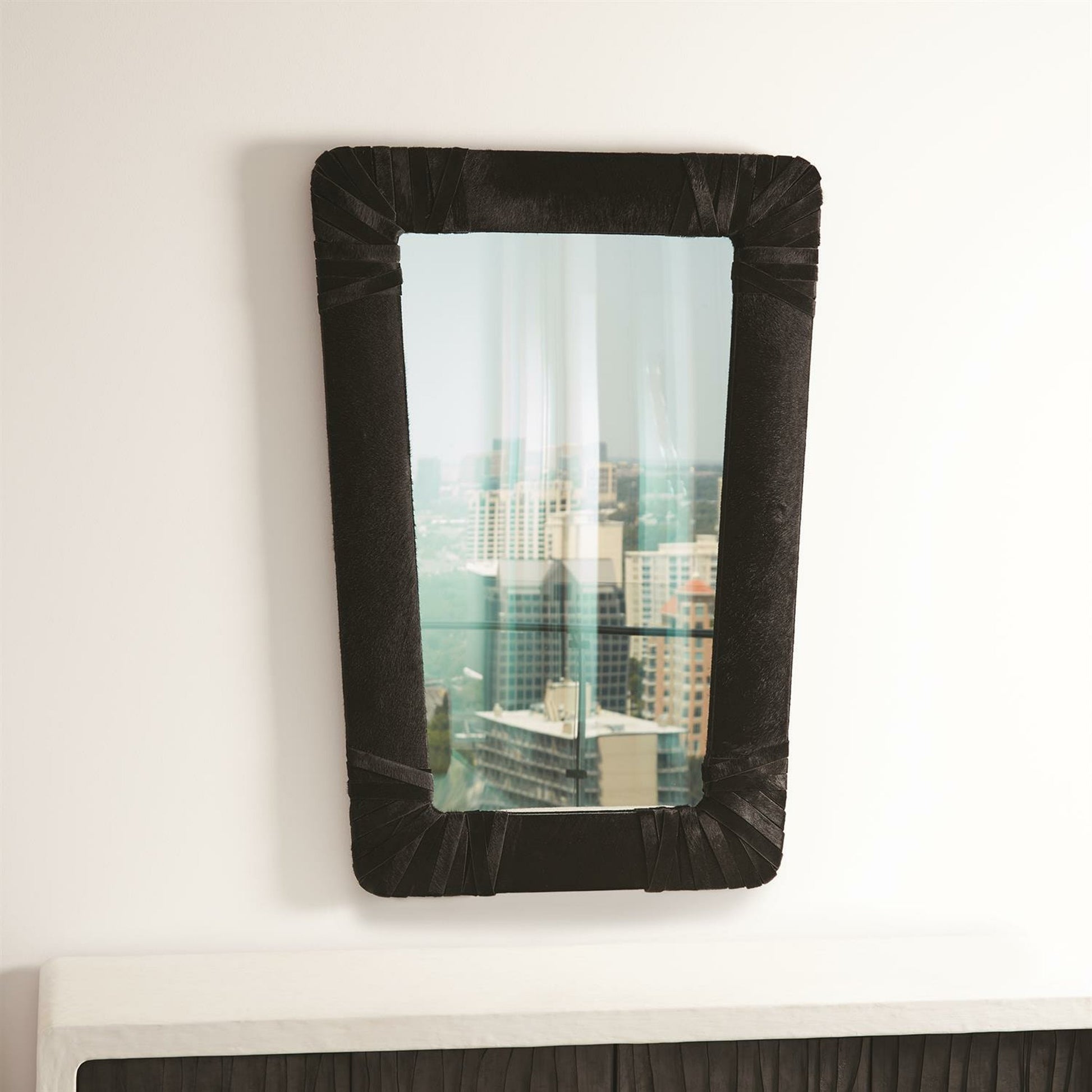 Gabriel Mirror by Global Views. Made from leather, mirror in a modern style.
