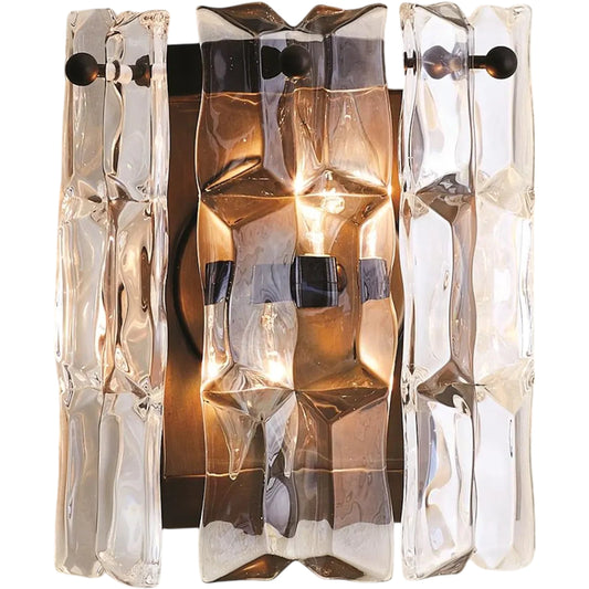 Prism Wall Sconce by Global Views in bronze. Made from iron, brass, glass in a transitional style.