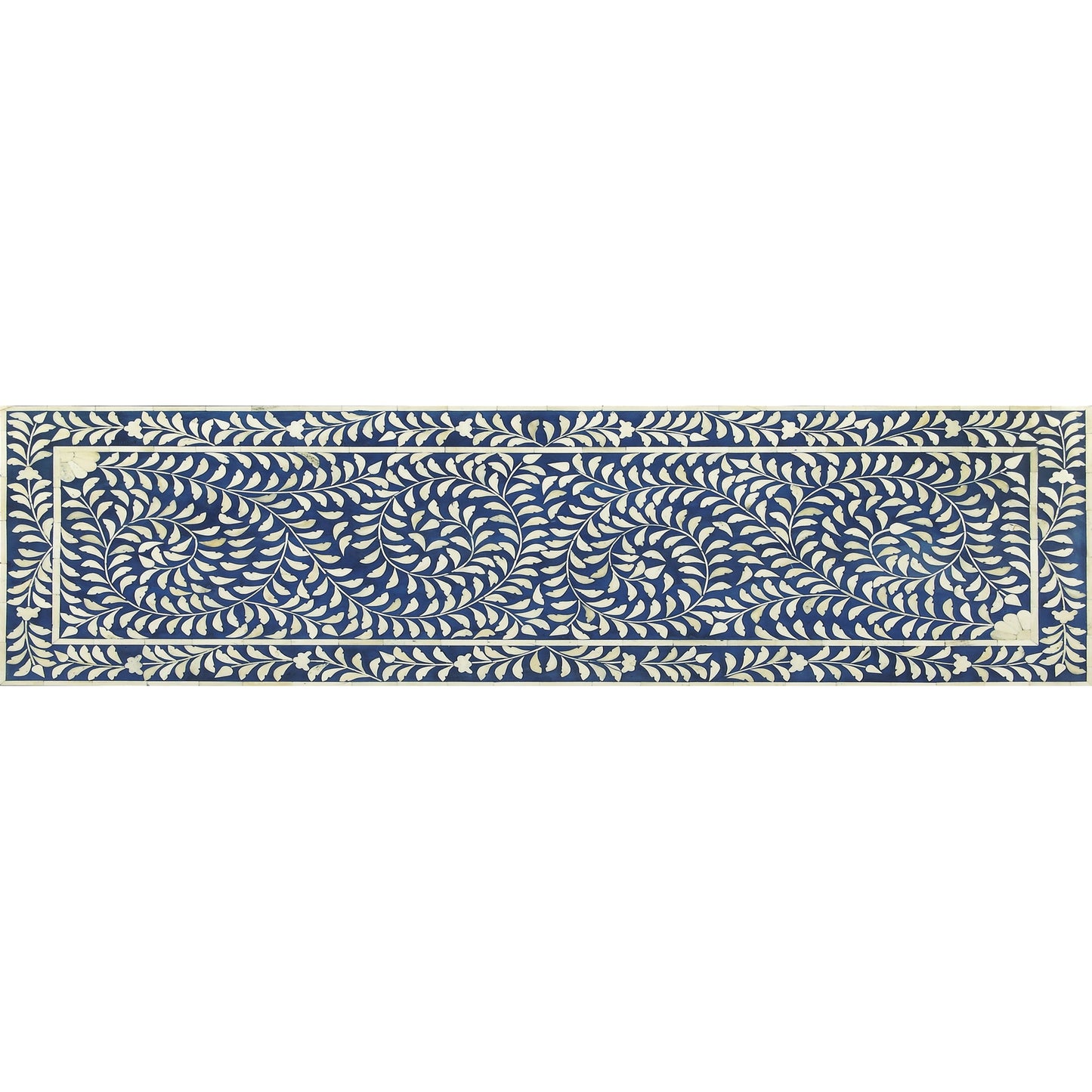 002 O-BUTLER-3558319 | Additional Silo | Blue Bone Inlay Bench by Butler Specialty Company in blue and blue bone inlay. Made from mango wood solids, mdf, resin, bone in a modern style.
